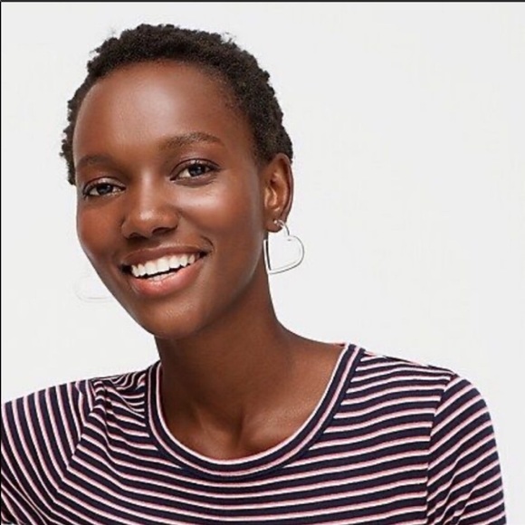 J.Crew✨New✨Heart Hoop Clear Acetate Earrings - Picture 3 of 8